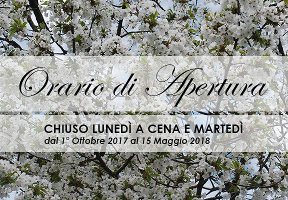 orario di apertura primavera 2018